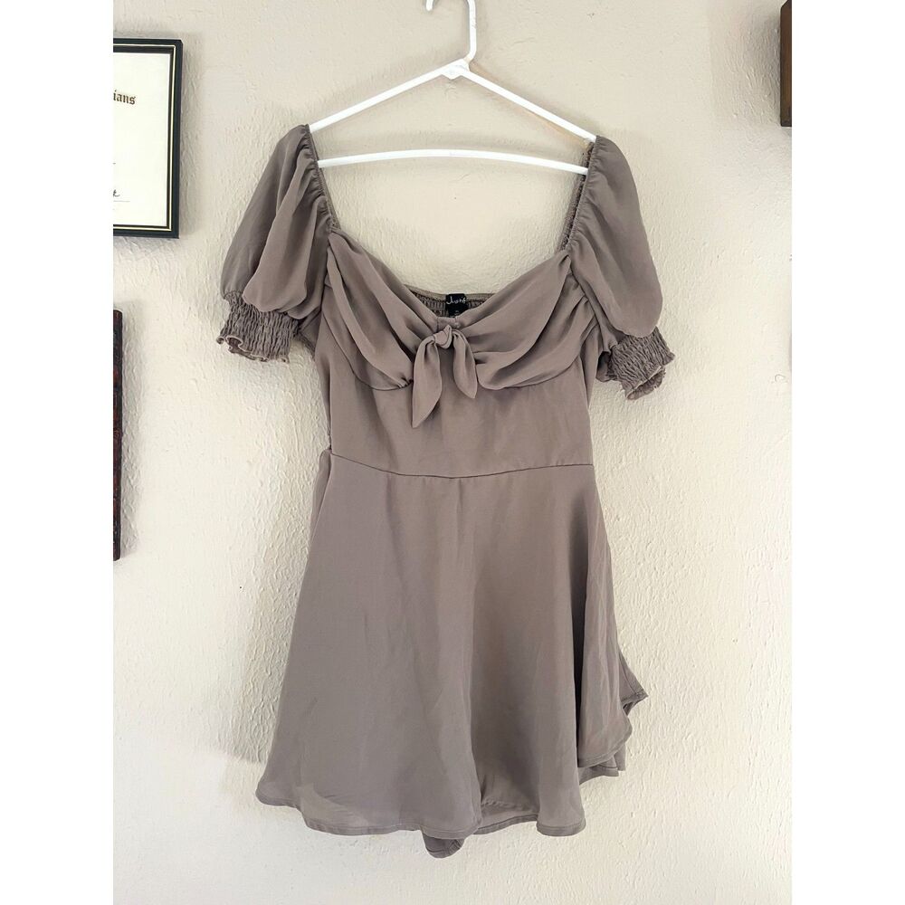 Romper Dress; mini skirt; tie front